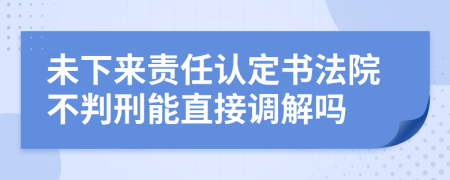 未下来责任认定书法院不判刑能直接调解吗