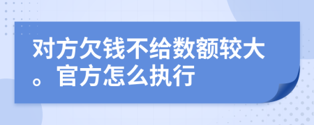 对方欠钱不给数额较大。官方怎么执行