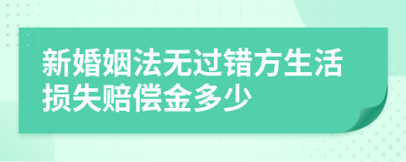 新婚姻法无过错方生活损失赔偿金多少