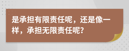 是承担有限责任呢，还是像一样，承担无限责任呢？