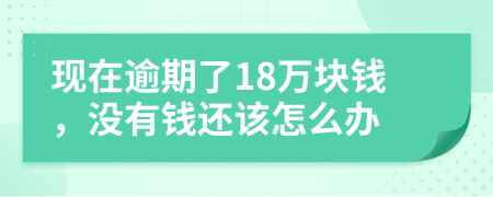 现在逾期了18万块钱，没有钱还该怎么办