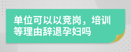 单位可以以竞岗，培训等理由辞退孕妇吗