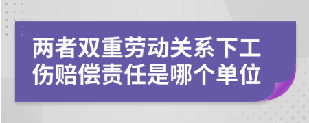 两者双重劳动关系下工伤赔偿责任是哪个单位