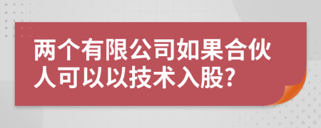 两个有限公司如果合伙人可以以技术入股?