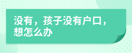 没有，孩子没有户口，想怎么办