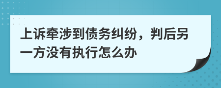 上诉牵涉到债务纠纷，判后另一方没有执行怎么办