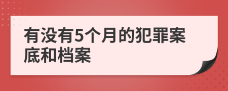 有没有5个月的犯罪案底和档案