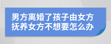 男方离婚了孩子由女方抚养女方不想要怎么办