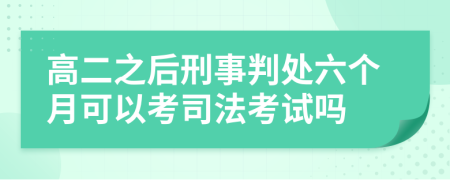 高二之后刑事判处六个月可以考司法考试吗