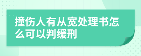 撞伤人有从宽处理书怎么可以判缓刑