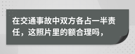 在交通事故中双方各占一半责任，这照片里的额合理吗，