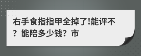 右手食指指甲全掉了!能评不？能陪多少钱？市