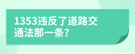 1353违反了道路交通法那一条？