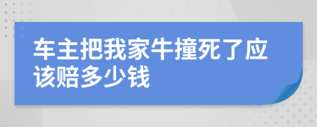 车主把我家牛撞死了应该赔多少钱