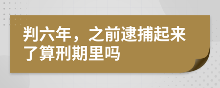 判六年，之前逮捕起来了算刑期里吗