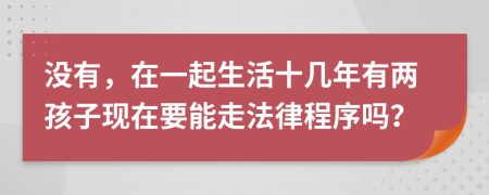 没有，在一起生活十几年有两孩子现在要能走法律程序吗？