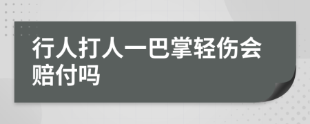 行人打人一巴掌轻伤会赔付吗