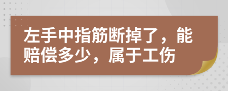 左手中指筋断掉了，能赔偿多少，属于工伤