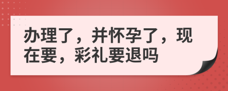 办理了，并怀孕了，现在要，彩礼要退吗