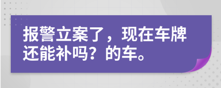 报警立案了，现在车牌还能补吗？的车。