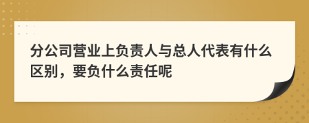 分公司营业上负责人与总人代表有什么区别，要负什么责任呢