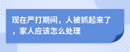 现在严打期间，人被抓起来了，家人应该怎么处理