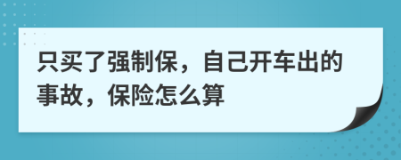 只买了强制保，自己开车出的事故，保险怎么算