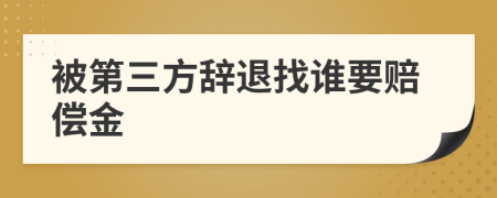 被第三方辞退找谁要赔偿金