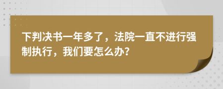 下判决书一年多了，法院一直不进行强制执行，我们要怎么办？