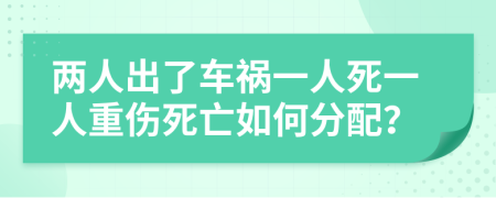 两人出了车祸一人死一人重伤死亡如何分配？