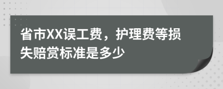 省市XX误工费，护理费等损失赔赏标准是多少