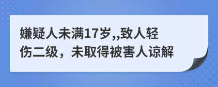 嫌疑人未满17岁,,致人轻伤二级，未取得被害人谅解