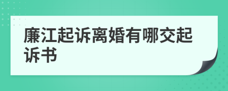 廉江起诉离婚有哪交起诉书