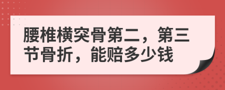 腰椎横突骨第二，第三节骨折，能赔多少钱