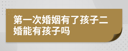 第一次婚姻有了孩子二婚能有孩子吗