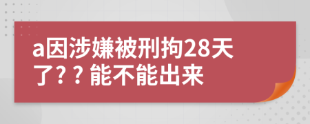 a因涉嫌被刑拘28天了? ? 能不能出来
