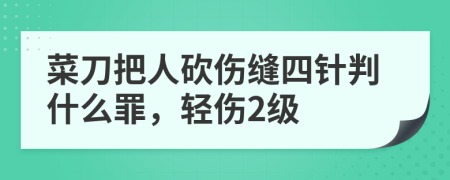 菜刀把人砍伤缝四针判什么罪，轻伤2级