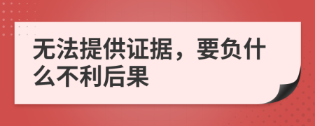 无法提供证据，要负什么不利后果