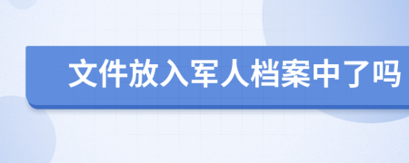 文件放入军人档案中了吗