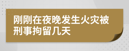 刚刚在夜晚发生火灾被刑事拘留几天