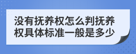 没有抚养权怎么判抚养权具体标准一般是多少