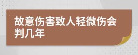 故意伤害致人轻微伤会判几年