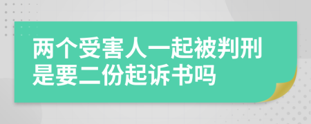两个受害人一起被判刑是要二份起诉书吗