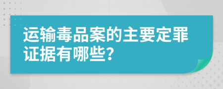 运输毒品案的主要定罪证据有哪些？