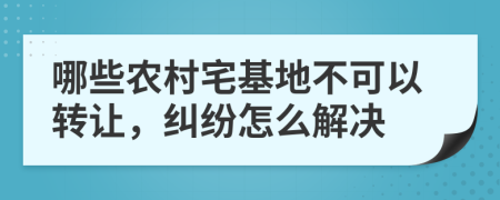 哪些农村宅基地不可以转让，纠纷怎么解决