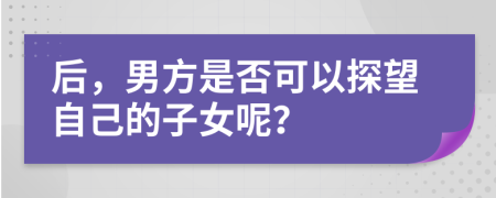 后，男方是否可以探望自己的子女呢？