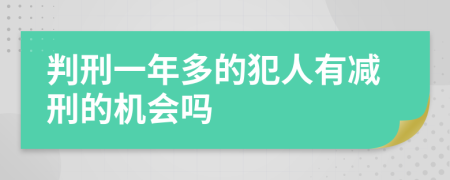 判刑一年多的犯人有减刑的机会吗