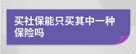 买社保能只买其中一种保险吗