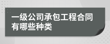 一级公司承包工程合同有哪些种类