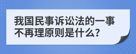 我国民事诉讼法的一事不再理原则是什么？